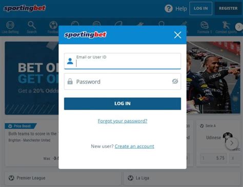 sportingbet o login falhou